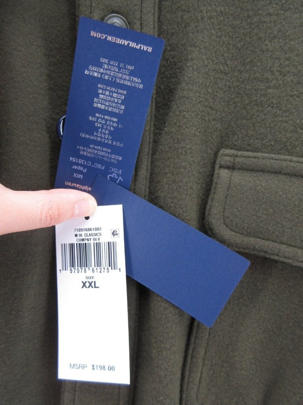 Polo Ralph Lauren Shirt XXL Olive Brush Fleece Button Up Work Shacket - Picture 5 of 14